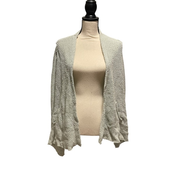 Free People drapey oversized cardigan seafoam green open knit XS - Picture 12 of 12